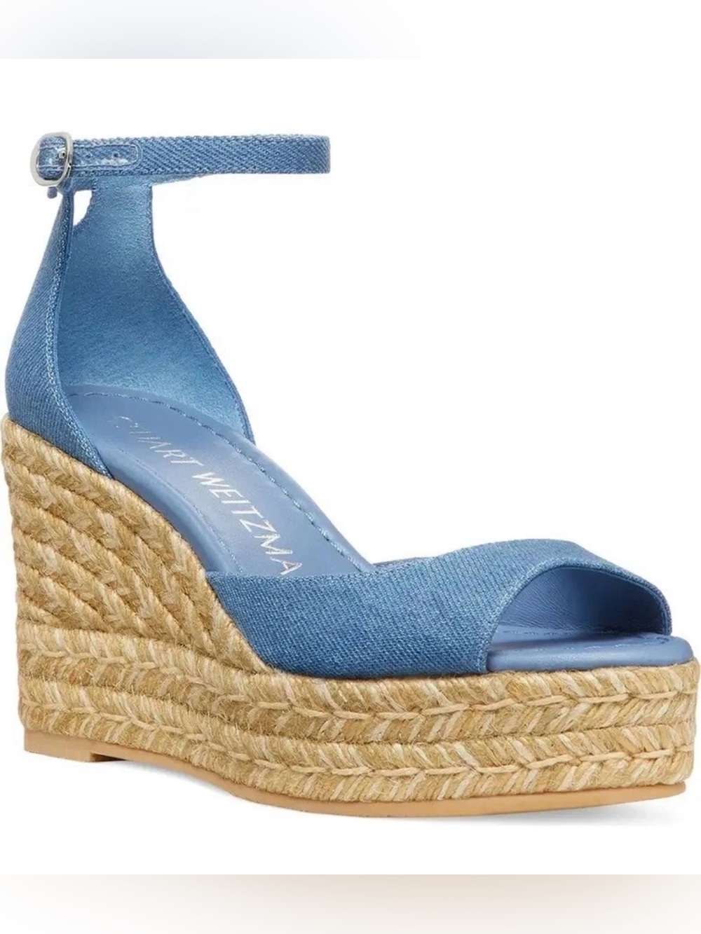 Stuart Weitzman never worn NUDISTCURVE ESPADRILLE WEDGE size 10.5